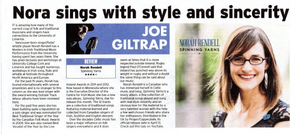 Review in the Irish Post by Joe Giltrap